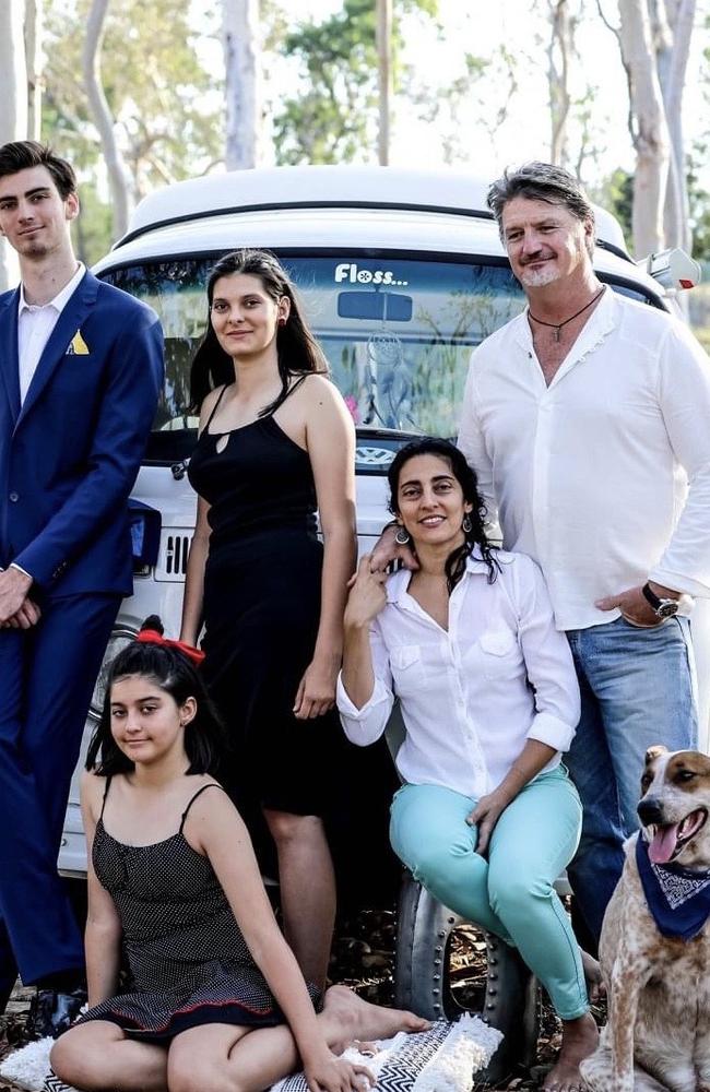 Darren and Kay Foster with their children, Thomas, 18, Emily, 15, Thalia, 13 and Kobi the cattle dog cross, 4. Picture: Sam Kennedy Edit Photography