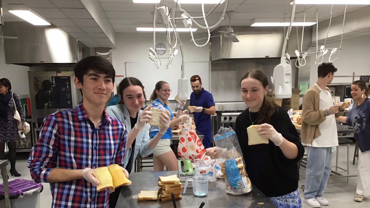 Kepnock SHS Students during their last sandwich-making event.