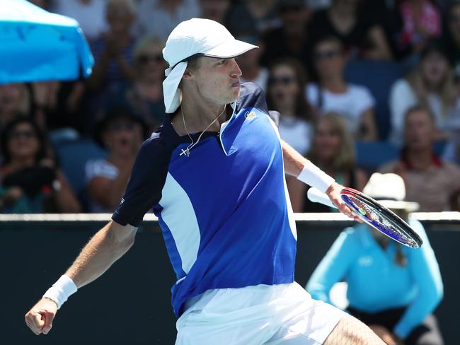 Marc Polmans celebrates the win. Picture: Mike Owen/Getty