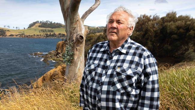 Tasmanian Aboriginal man Rodney Dillon at Murrayfield Station on Bruny Island, Tasmania. Picture: Peter Mathew