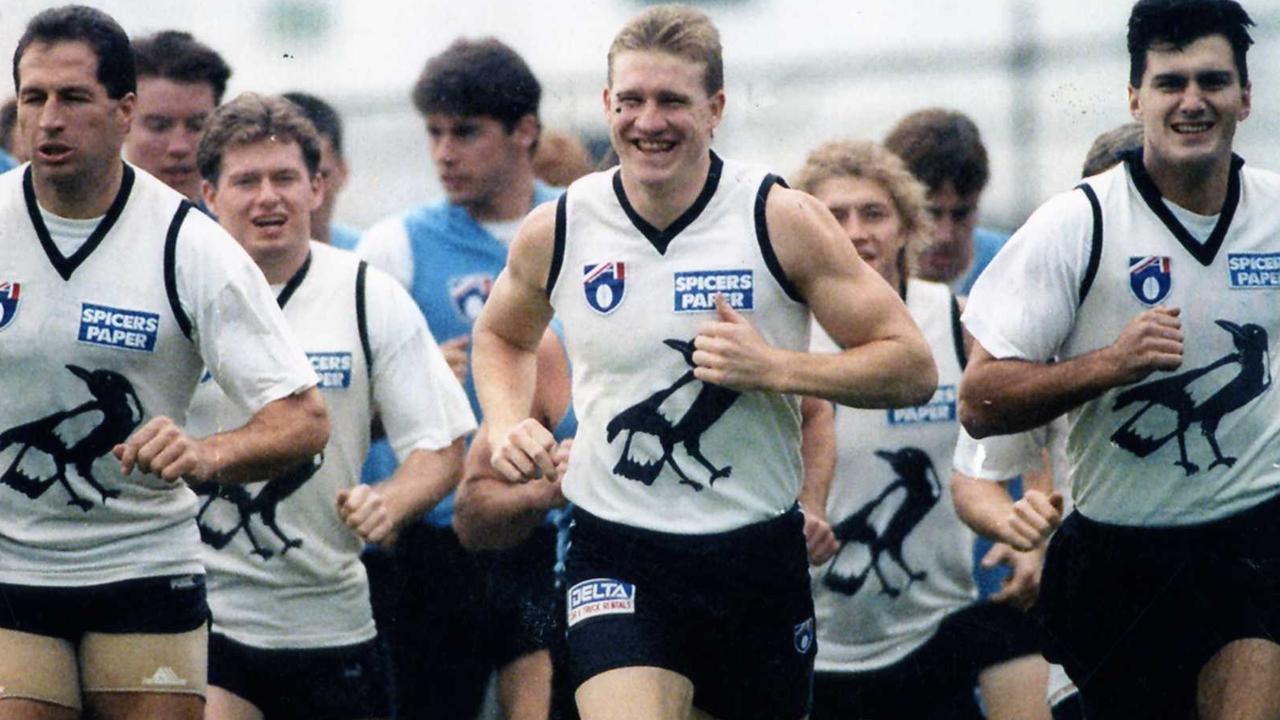 Nathan Buckley at Pies training way back in 1994.