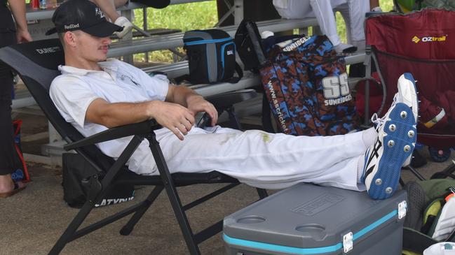 Meatants XI player Heze Fletcher at Rockhampton Cricketâ€™s Country Carnival on January 25, 2025.