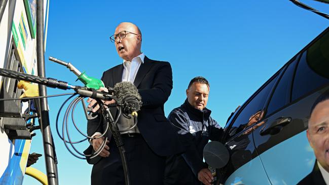 The Opposition Leader has promised to temporarily halve the fuel tax if elected. Picture: Dan Peled/Getty Images