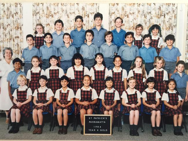 Rob Shehadie’s year four class at St Patrick’s Parramatta. He is third from the left in the back row.