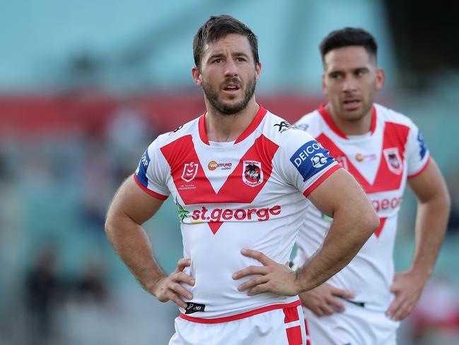 WOLLONGONG, AUSTRALIA - SEPTEMBER 12:  Ben Hunt of the Dragons reacts after losing the round 18 NRL match between the St George Illawarra Dragons and the Canberra Raiders at WIN Stadium on September 12, 2020 in Wollongong, Australia. (Photo by Matt King/Getty Images)