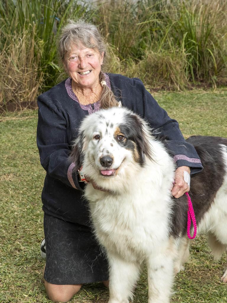 Vicki Rost with Jesabel at the Ekka at the RNA Showgrounds in Bowen Hills on Thursday. Picture: Richard Walker