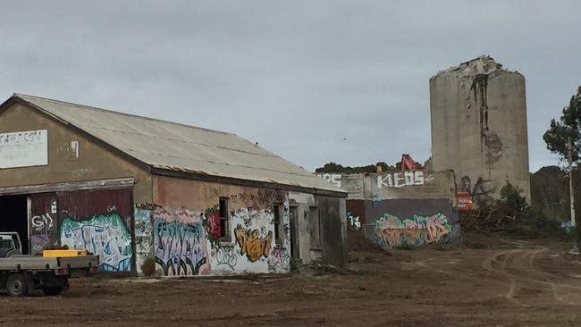 Some of the vandalised buildings at Cement Hill. Picture: Ian Crossland