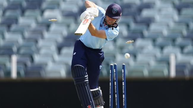 Kurtis Patterson of New South Wales is bowled. Photo by Paul Kane/Getty Images