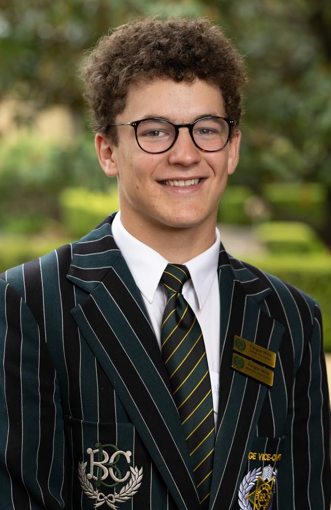 Fergus Mills, Brisbane Boys College captain. Picture: Contributed