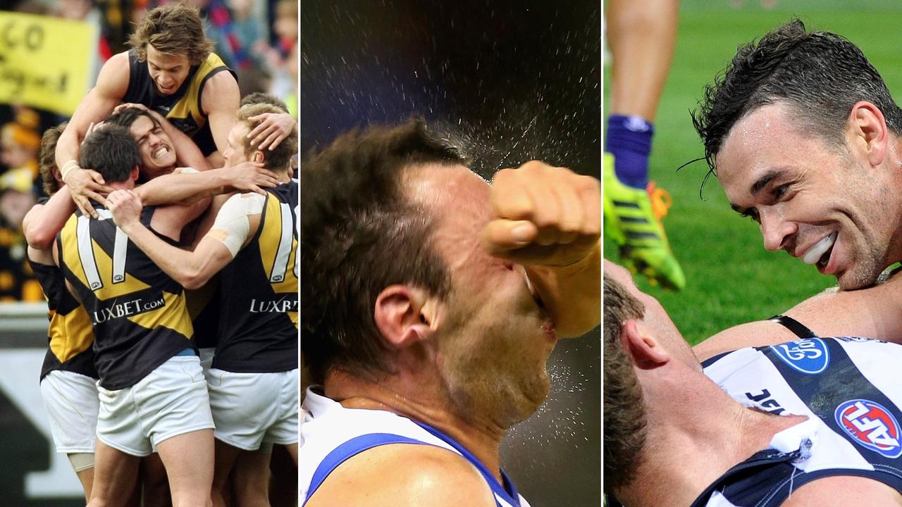Iconic Images for Round 20: Jordan McMahon, Todd Goldstein and Ryan Crowley.