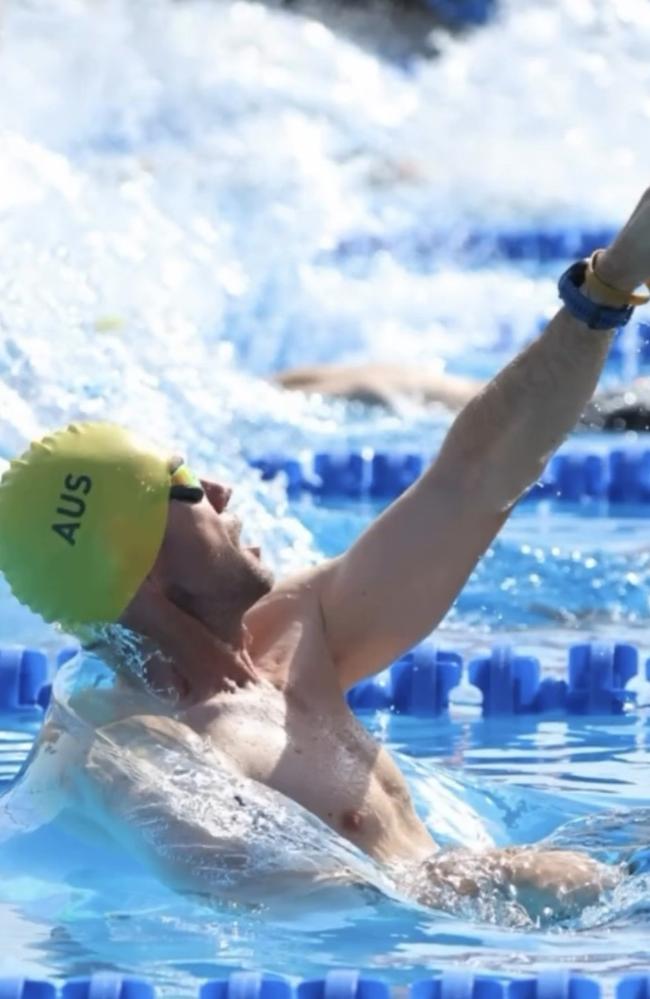 Adam Jackson trained swimming with one arm only three months prior to the games. Photo: contributed