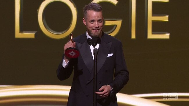 Hamish Blake wins Gold Logie. Picture: Nine