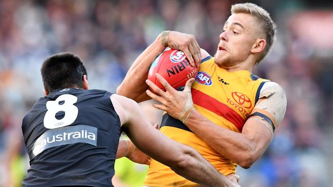 Hugh Greenwood should walk straight back into the Crows’ side after a week’s rest. Picture: AAP