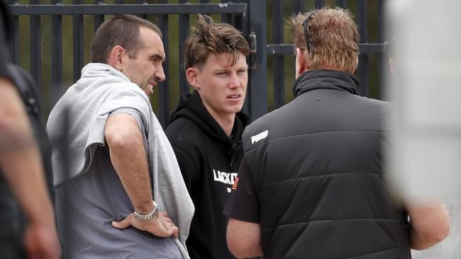 Carlton star Sam Walsh watches his brother Henry take part.