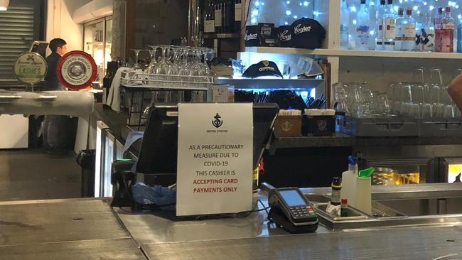 The Hotel Steyne is only accepting card payments at most of its bars due to the coronavirus. Picture: Julie Cross