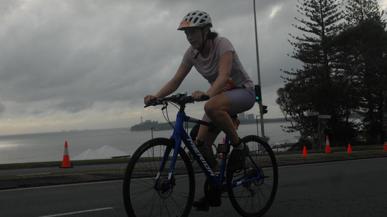 Action from the sprint event at the 2023 Mooloolaba Triathlon.