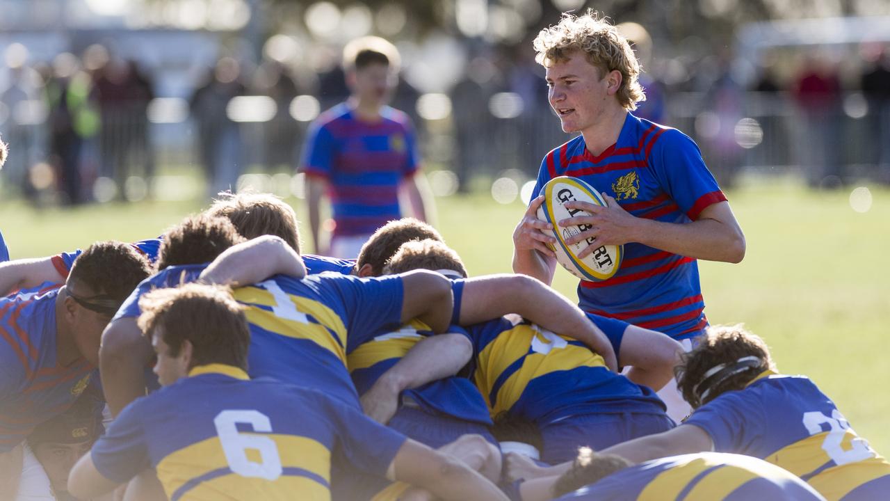 Tom McDonald about to feed a scrum for Downlands.