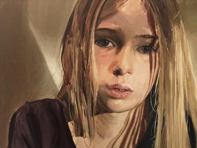 2018 Border Art Prize winner Trinity Leonard's oil painting "Hannah".