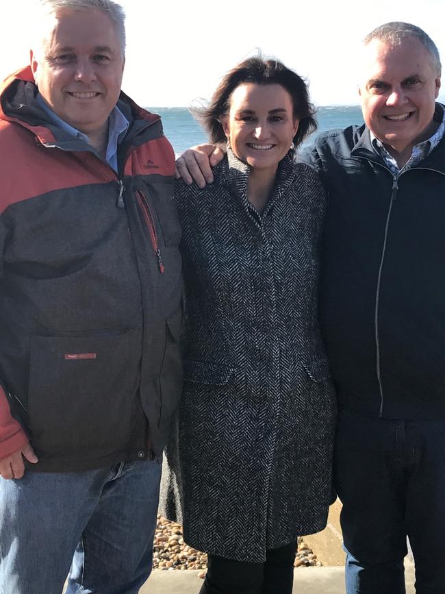 Centre Alliance Senator Rex Patrick, independent Jacqui Lambie, and Centre Alliance Senator Stirling Griff.