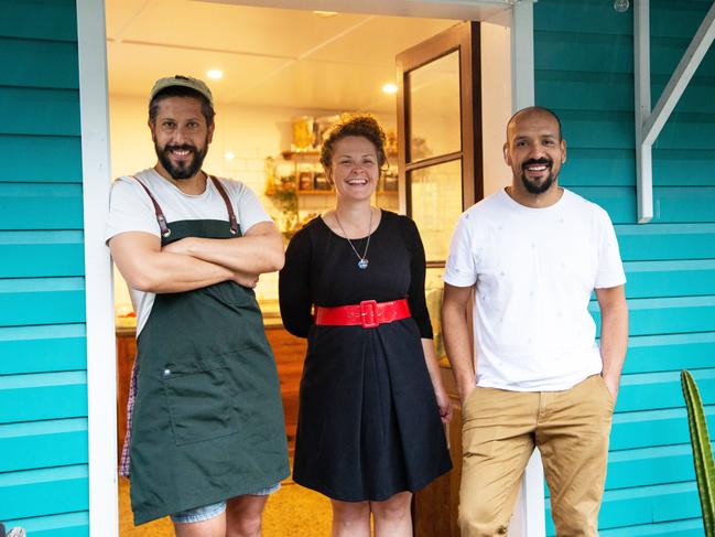 The team behind Mercado Juarez, chef Jorge Fernandez, co-owners Joey and Jefte Juarez.