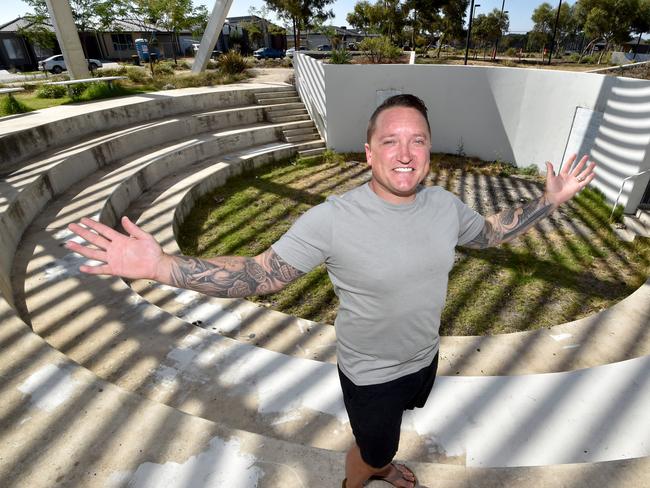 Luke Mitchell spent days at the centre at the weed-littered block, cutting and slashing, dragging branches and collecting rubbish. Picture: Jay Town
