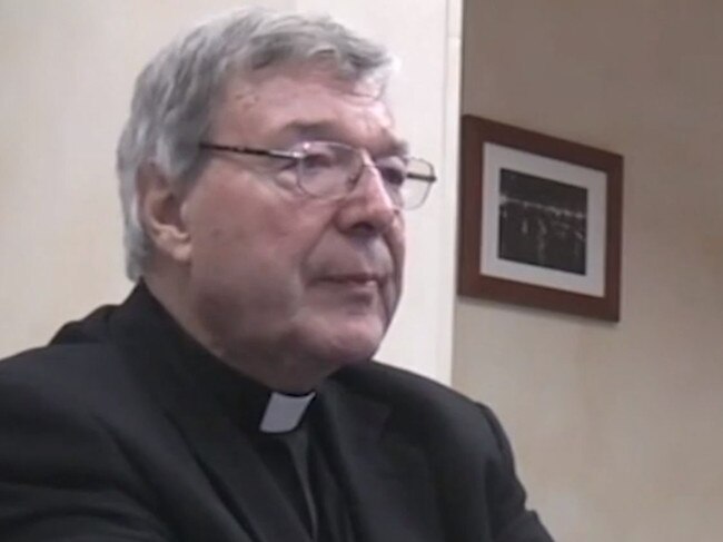 Stills from George Pell police interview in Rome