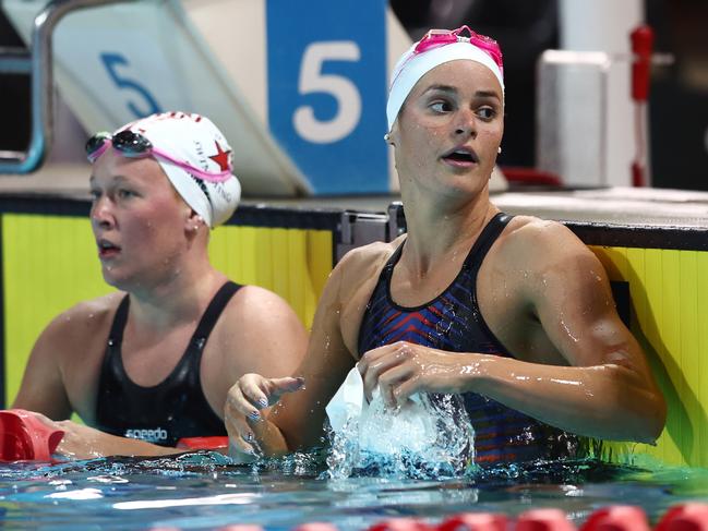 Kaylee McKeown looks on after winning the 400m individual medley. Picture: Getty Images`