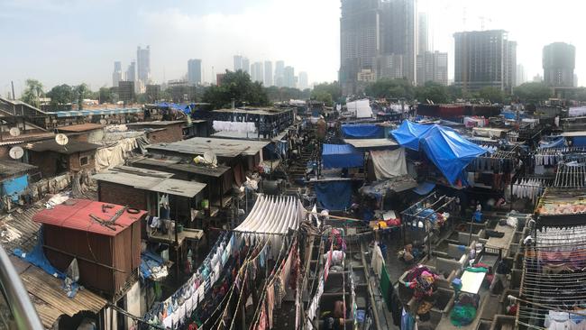 Mumbai’s open laundry where workers handwash clothes with no electricity. Picture: Supplied