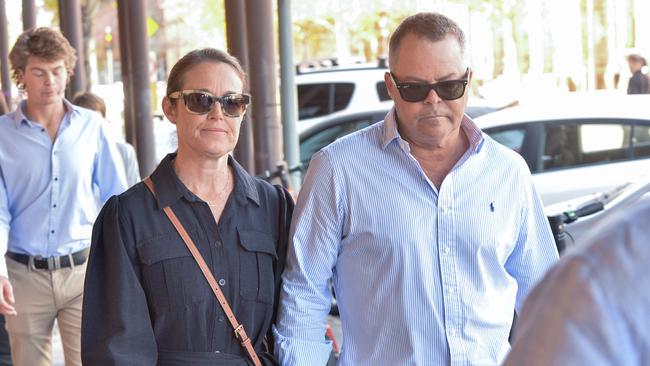 Asha and Charlie Crozier, the parents of Poppy Crozier, leave the District Court after Jake Frederick Stock was jailed. Picture: NCA NewsWire / Brenton Edwards