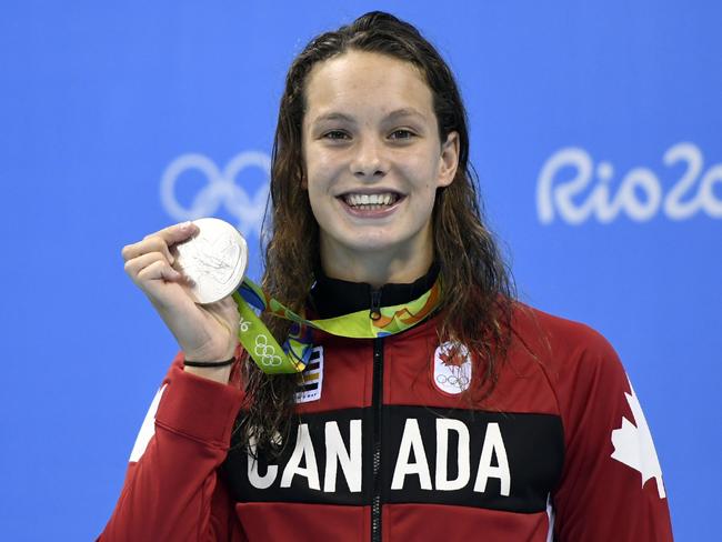 Canadian teen Penny Oleksiak became an instant star in Rio. Picture: AFP