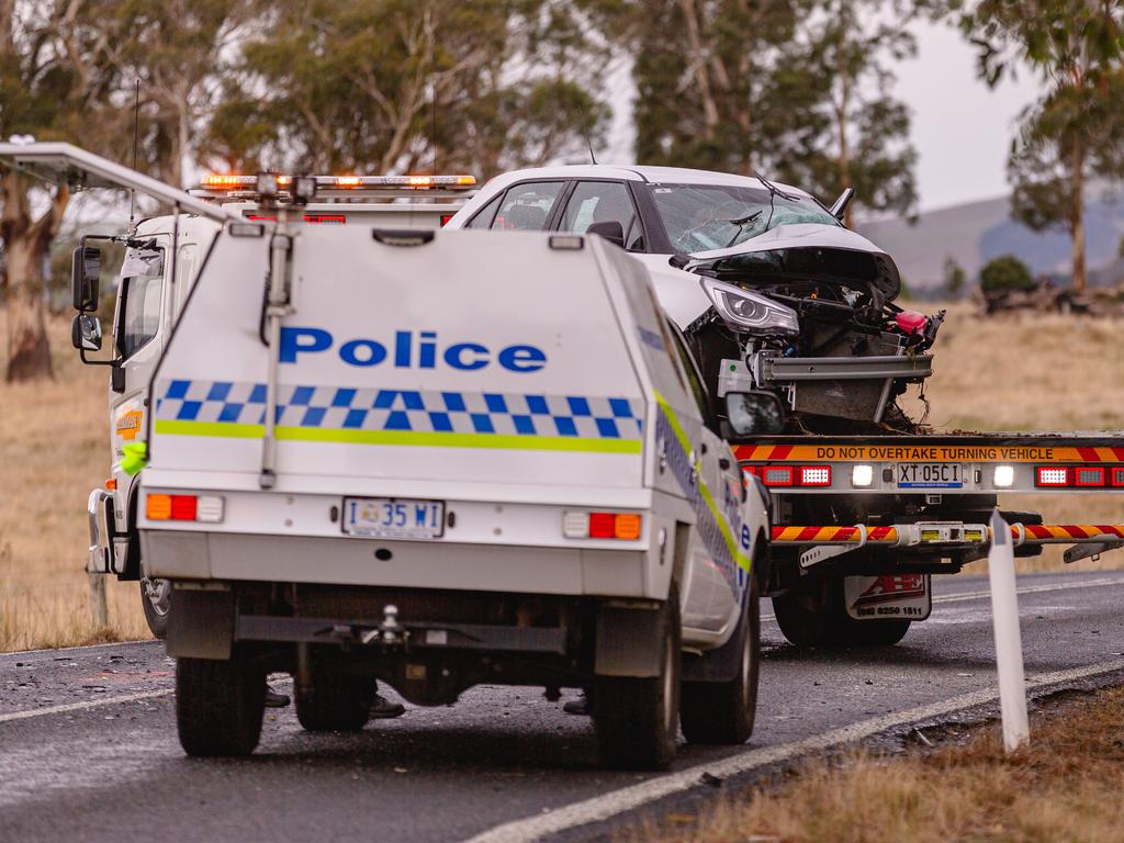 The scene of a fatal road accident at Copping. Picture: Linda Higginson