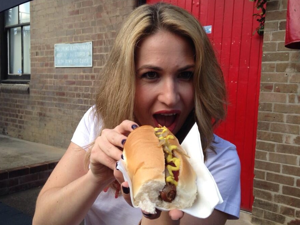 Vikki Campion with a hot dog. PIcture: News Corp Australia