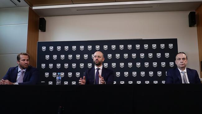 RLPA boss Clint Newton (left) has been central to the game’s discussions. Photo: Mark Metcalfe/Getty Images