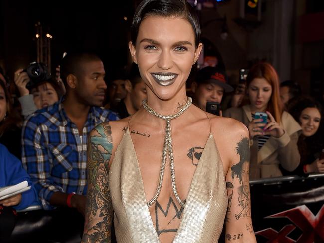 LOS ANGELES, CA - JANUARY 19:  Actress Ruby Rose arrives at the premiere of Paramount Pictures' "xXx: Return of Xander Cage" at the Chinese Theatre on January 19, 2017 in Los Angeles, California.  (Photo by Kevin Winter/Getty Images)