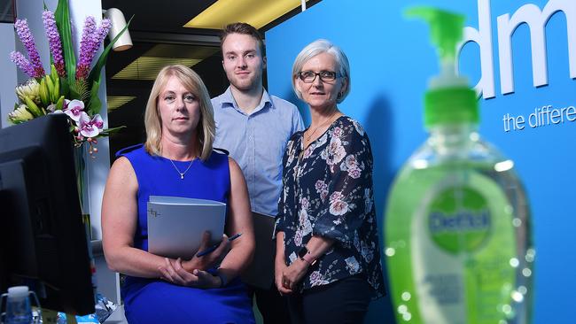 dmca advisory’s Tania Tonkin, Jarrad Basnec and Theresa Frangiosa. Image AAP/Mark Brake