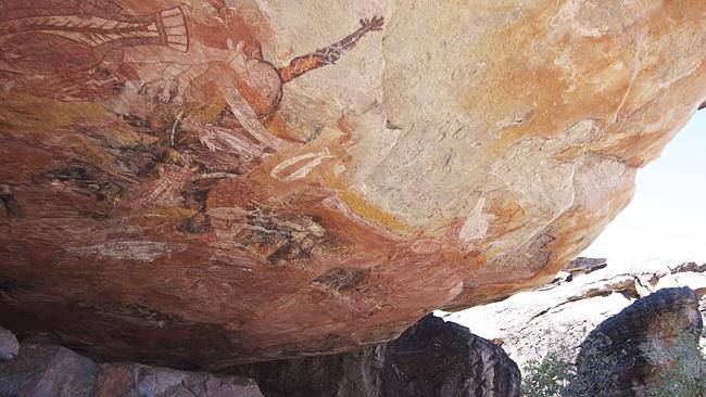 Rock paintings at Injalak Hill. Picture: Kari Gislason.