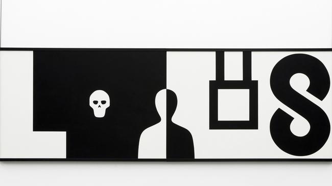 A Person Looks At A Work Of Art / someone looks at something... LOGOS/HA HA - 1996 - Peter Tyndall Courtesy the artist and Anna Schwartz Gallery, Melbourne