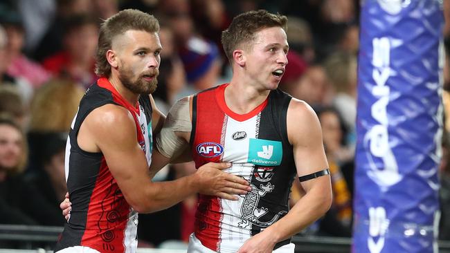 Jack Billings celebrates a late goal. Picture: Getty Images