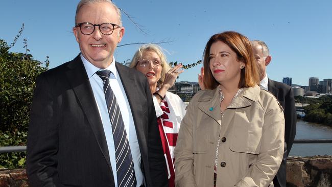 Anika Wells pictured with the Prime Minister, Anthony Albanese. Picture: NewsWire / Richard Gosling