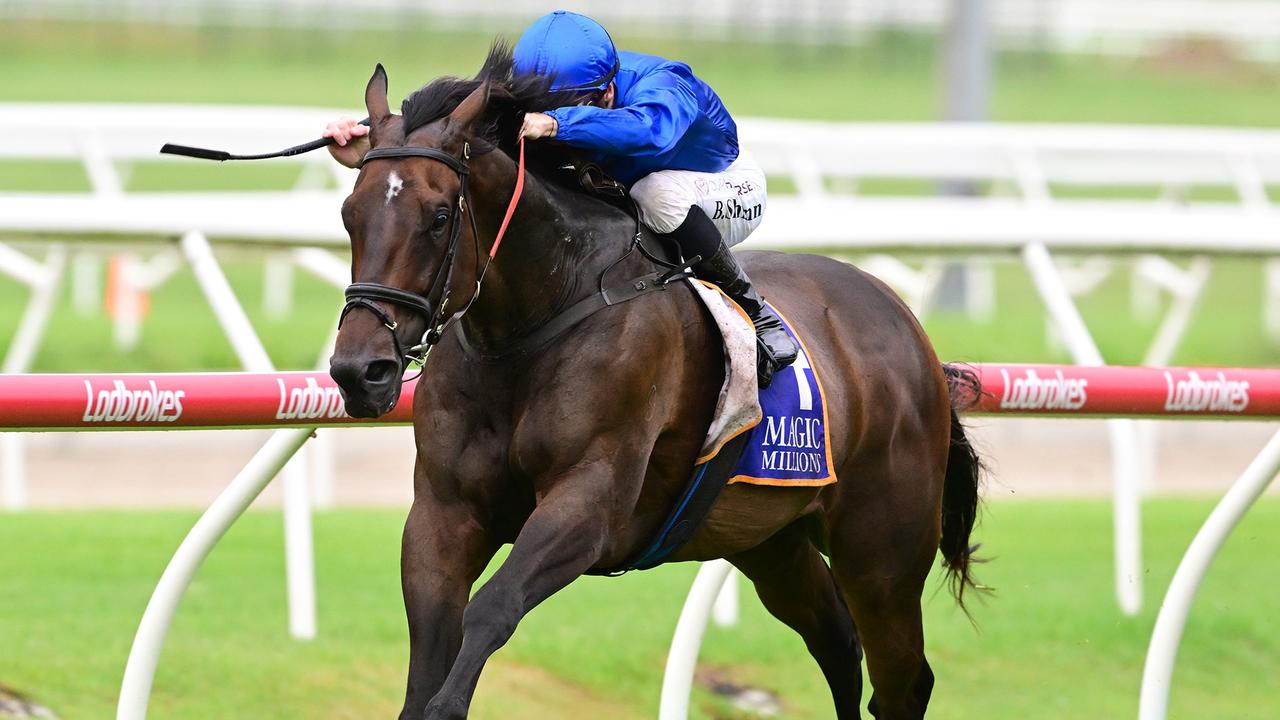 Tamerlane wins at Doomben. Picture: Grant Peters - Trackside Photography