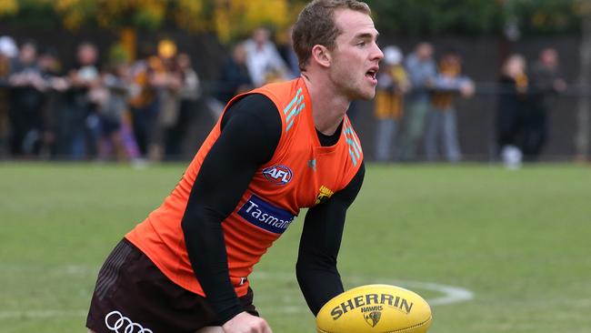 Tom Mitchell at Hawthorn training. Picture: Wayne Ludbey