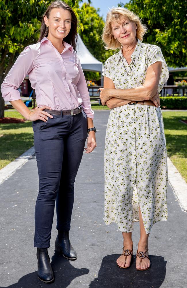 Caitlin Smith and Katie Page at the Magic Millions sales. Picture: Luke Marsden