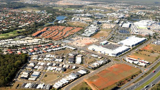 Aerial photos of North Lakes business district including Masters and Westfield — Picture: Richard Walker