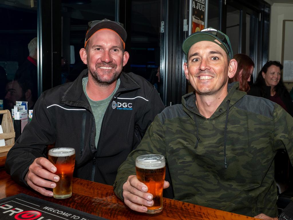 Tim de Goey and Daniel Schafer 5am ANZAC Day Walkerston Friday 25 April 2025 Picture:Michaela Harlow