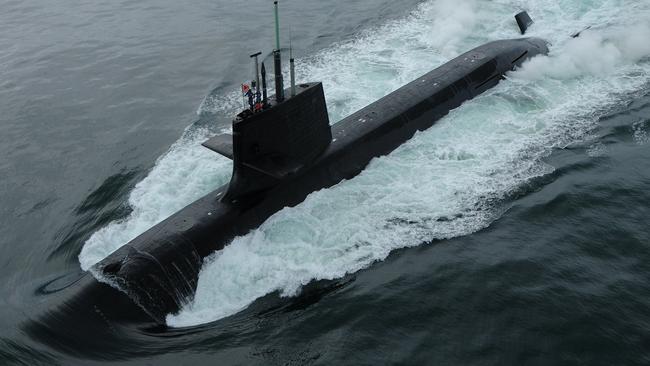 A Japanese Soryu-class submarine at sea.