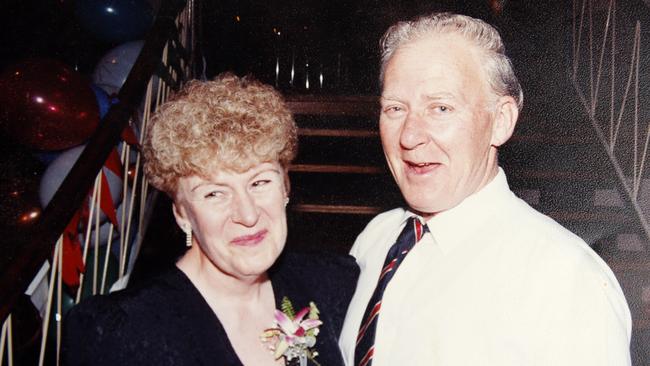 Maureen Dawes of Claremont and her friend and companion Leonard Fisher. Leonard died after being infected with COVID-19 on board the Ruby Princess. Picture: Zak Simmonds.