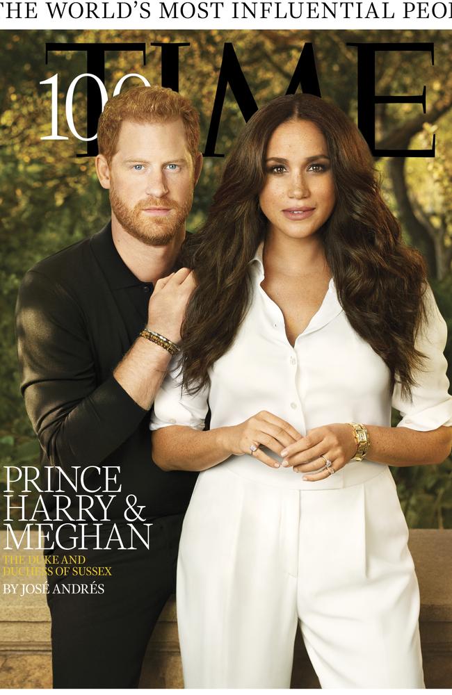 Lest we forget Meghan and Harry’s Time cover. Picture: Pari Dukovic for TIME