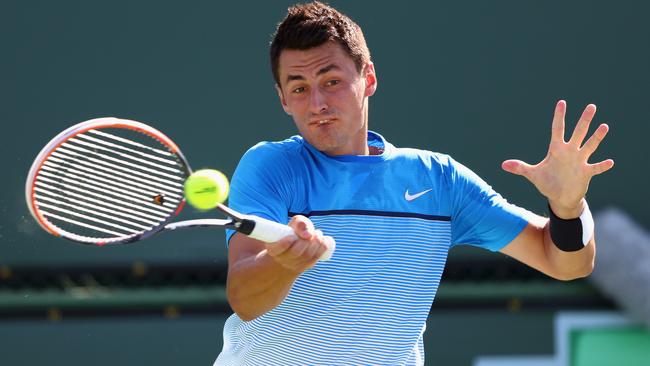 Bernard Tomic of Australia pictured at the BNP Paribas Open at Indian Wells Tennis Garden in March. Picture: Julian Finney/Getty Images/AFP