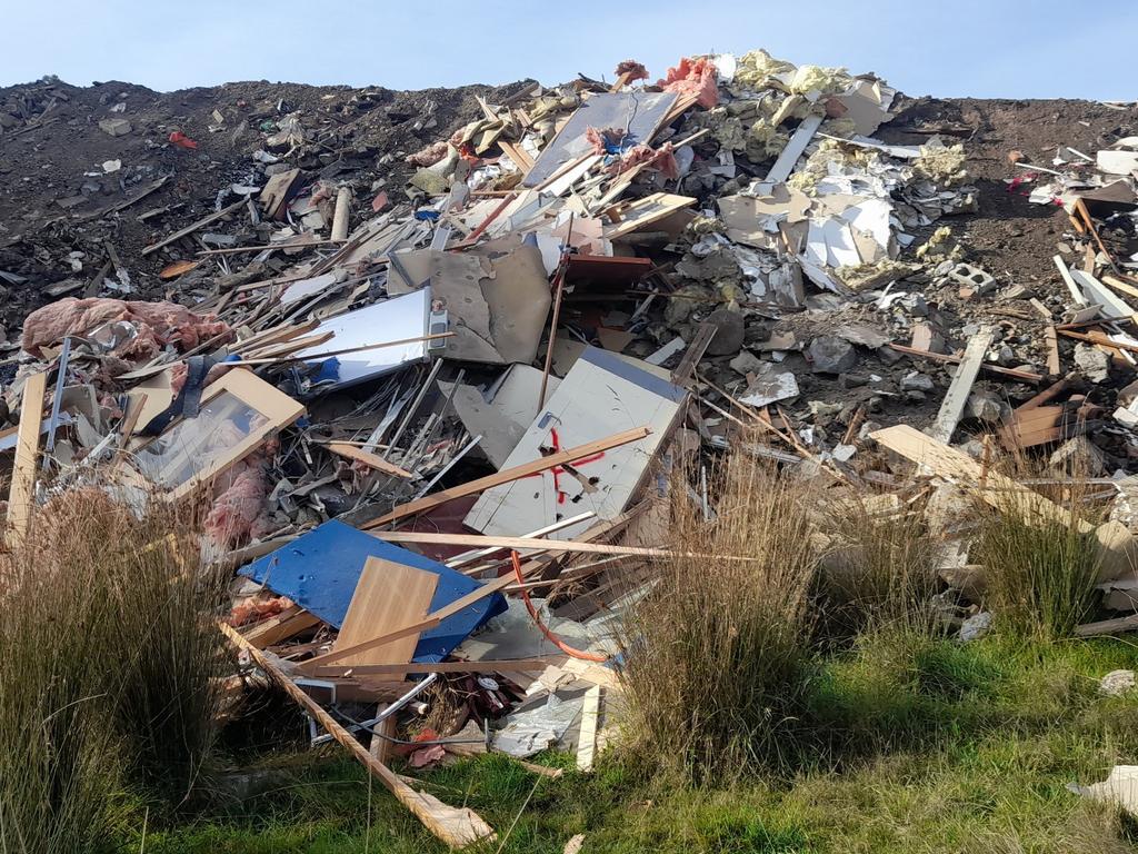 Unlawful waste disposal at a property in Pawleena by Spectran Group. Image: Environment Protection Authority.