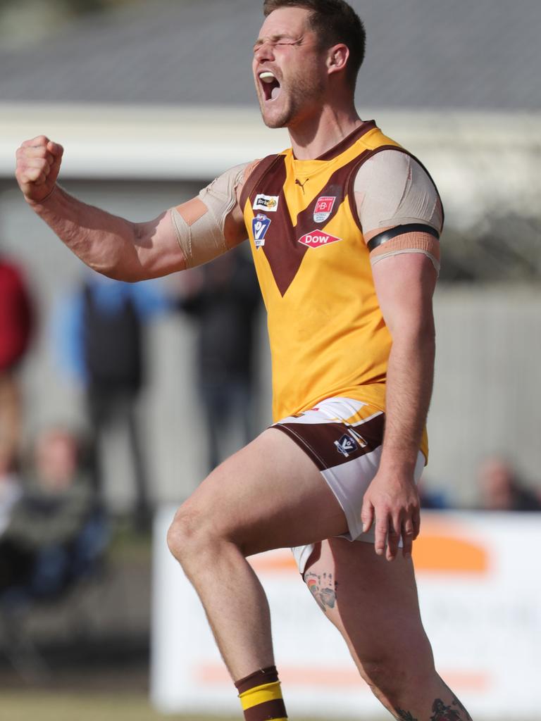 Drysdale’s Tom Ruggles’ third term goal cut the lead to just 17 points. Picture: Mark Wilson